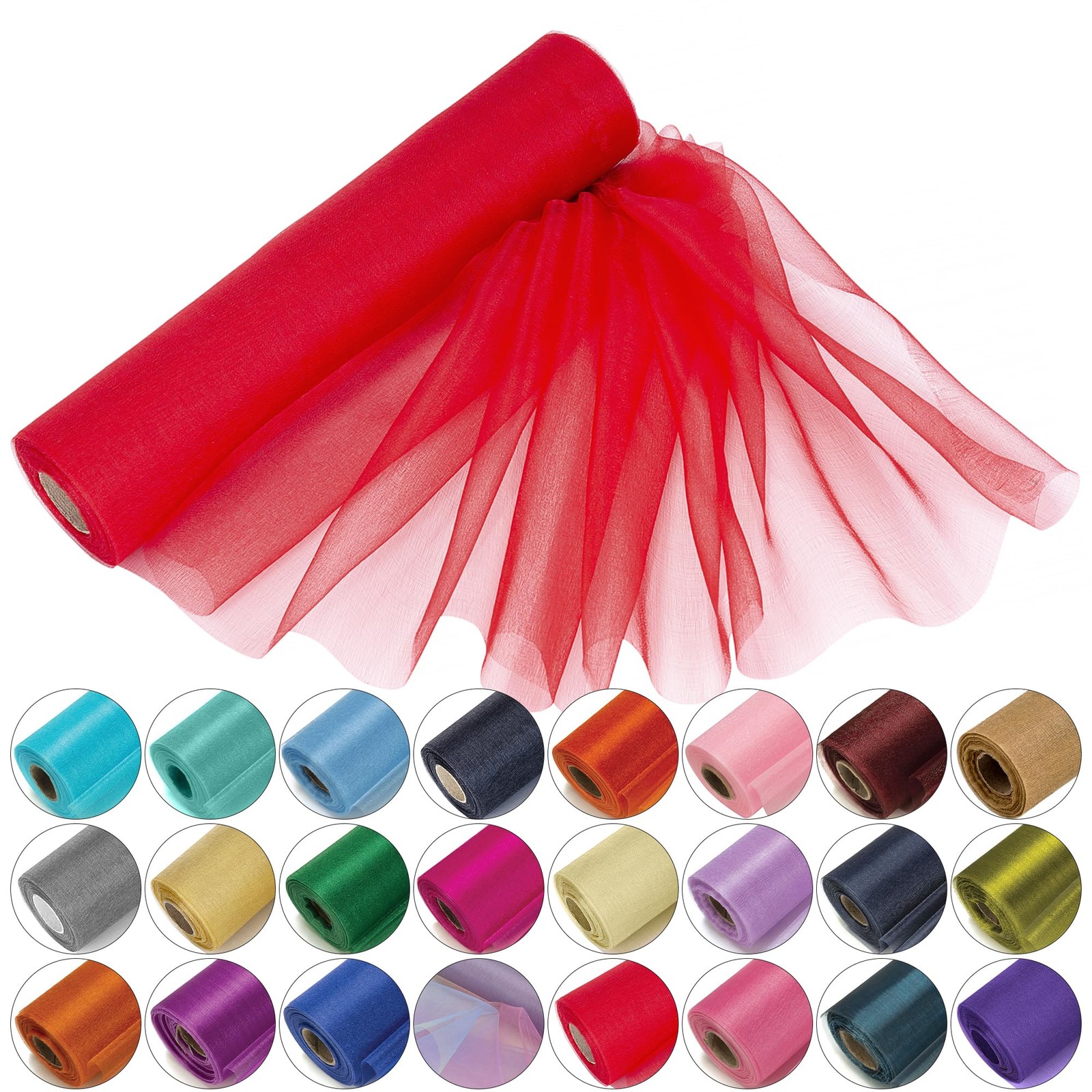 Rouleau en organza souple pour creer des noeuds de chaise volumineux sans s'effilocher