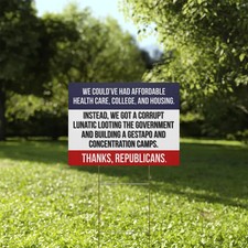 Anti Trump Yard Sign Protest Political Election Vote Sign Outdoor Display