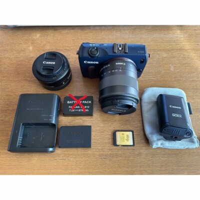 Canon EOS M Digital Camera with  EF-M 18-55mm,EF-M 22mm f/2 STM ,90ex,lens set
