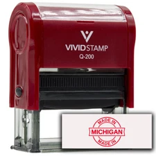 All Quality Made In Michigan Self-Inking Rubber Stamp