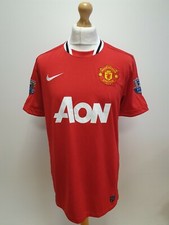 SS283 MENS NIKE DRI-FIT RED MANCHESTER UTD AON AKE 10 FOOTBALL SHIRT UK L EU 54