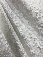 WHITE Floral Brocade Fabric 60 in. Sold By The Yard