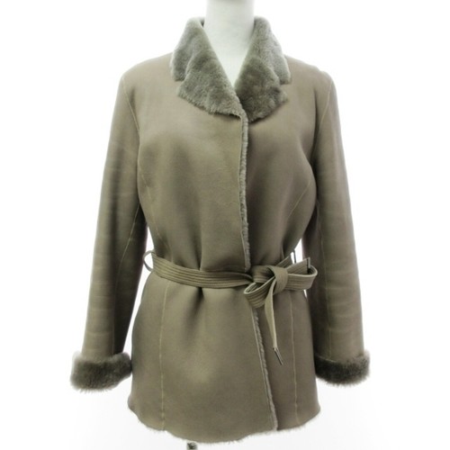 ICB Top Quality Belted Mouton Coat Jacket Sheep Leather Waist Belt