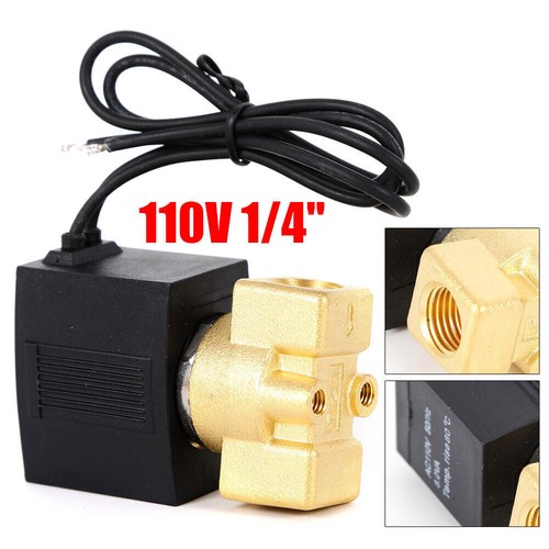 Electroválvula eléctrica de latón de 1/4" 110V-120V CA NPT gas agua aire normalmente cerrada - Imagen 6 de 18