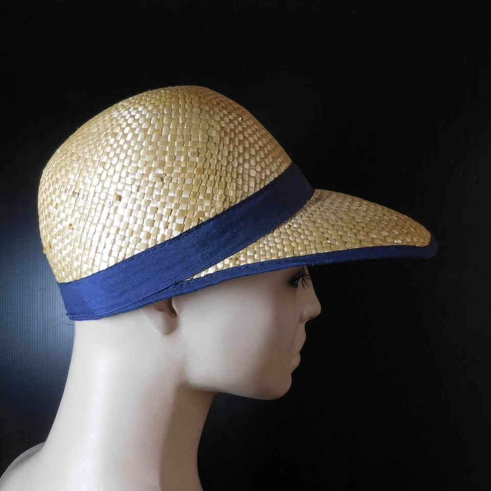 Sombrero de Paja Tocado Hermoso Era Rugiente Años veinte De Colección Mujer Hecho a Mano N7081 Foto 2 de 4