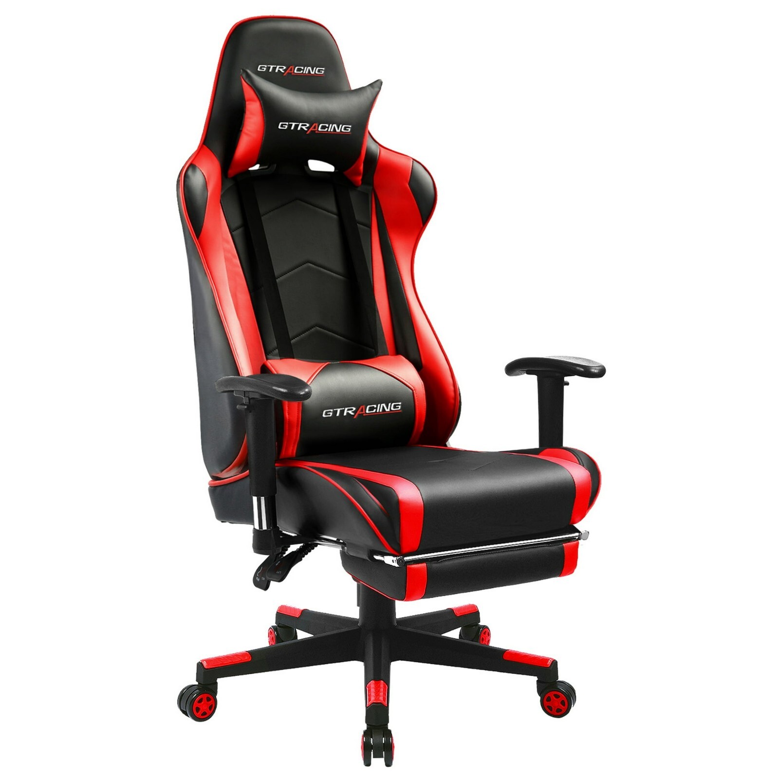GTRACING Gaming Chair Office Chair PU Leather with Footrest & Adjustable Headres-image