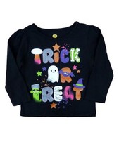 Happy Halloween Infant Toddler Girls Trick Treat T-shirt Glittery Tee Shirt
