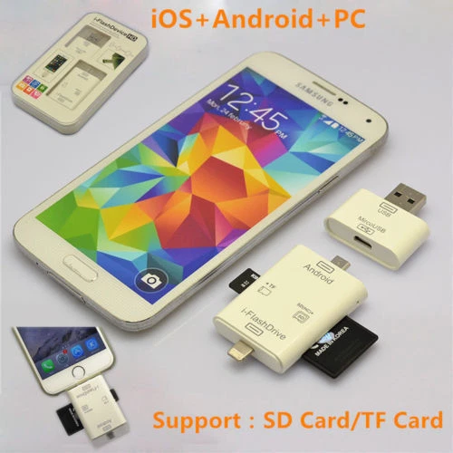 i-FlashDrive USB TF SD Card Reader For iPhone Micro-USB android Samsung Galaxy  - Image 3 of 3