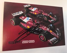 2025 SCUDERIA FERRARI F1 SF-25 ORIGINAL POSTCARD 15x21 SIGNED CHARLES LECLERC