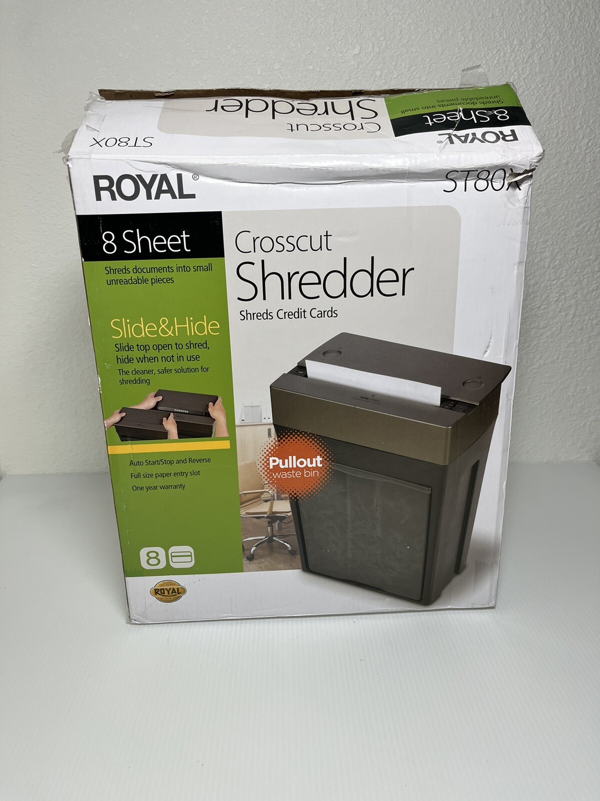 Royal ST80X Crosscut Paper Shredder 8 Sheet Open Box-image