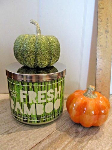 BATH & BODY WORKS CANDLE TOPPER MAGNETS Set Pumpkins Green Orange HTF ...
