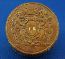 SCATOLA cuoio pelle PUTTI angeli BASSORILIEVO 1900 XX stile LIBERTY Art Noveau