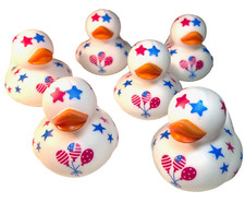 6 PATRIOTIC 4TH OF JULY CELEBRATION CRUISING DUCKS 2" RUBBER DUCKIES CRUISE DUCK