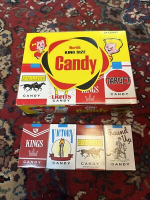 World's King Size Candy Cigarettes Display Box With 4 Boxes Stallion Victory 