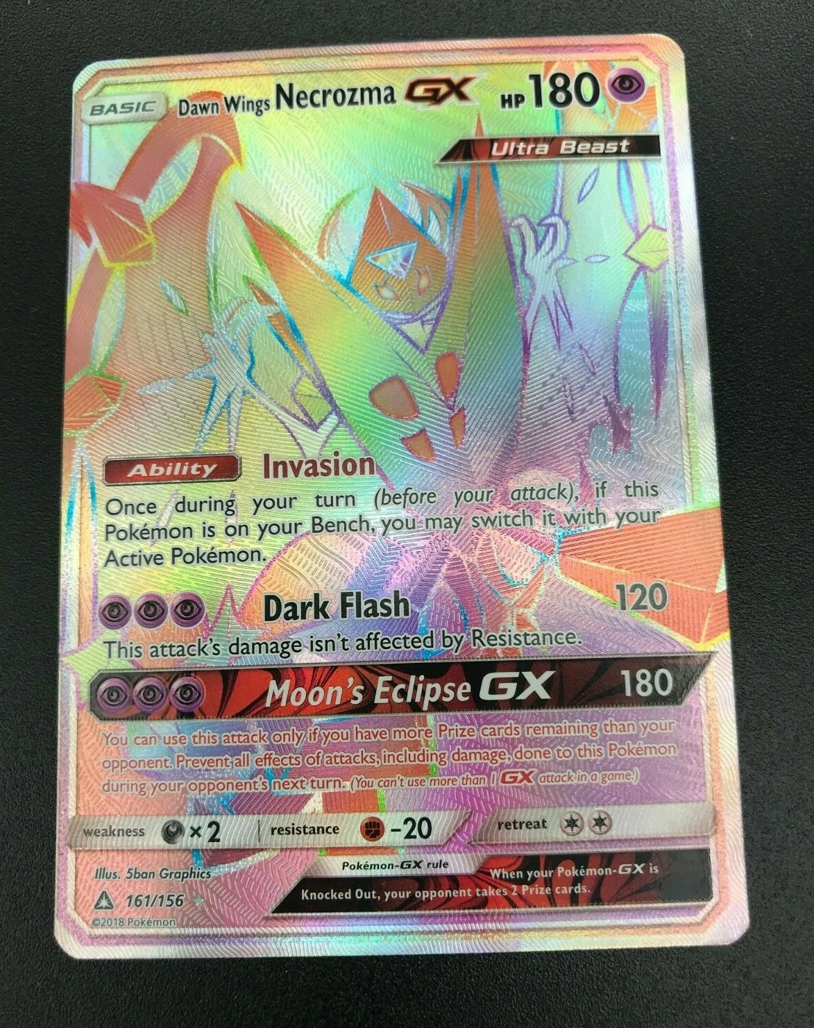 Dawn Wings Necrozma GX 161/156 HYPER SECRET RARE Pokemon SM Ultra Prism NM 2018