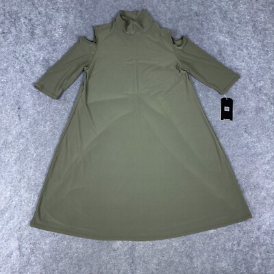Clara Sun Woo Dress Womens XS Green Open Strap Shoulder Sleeve