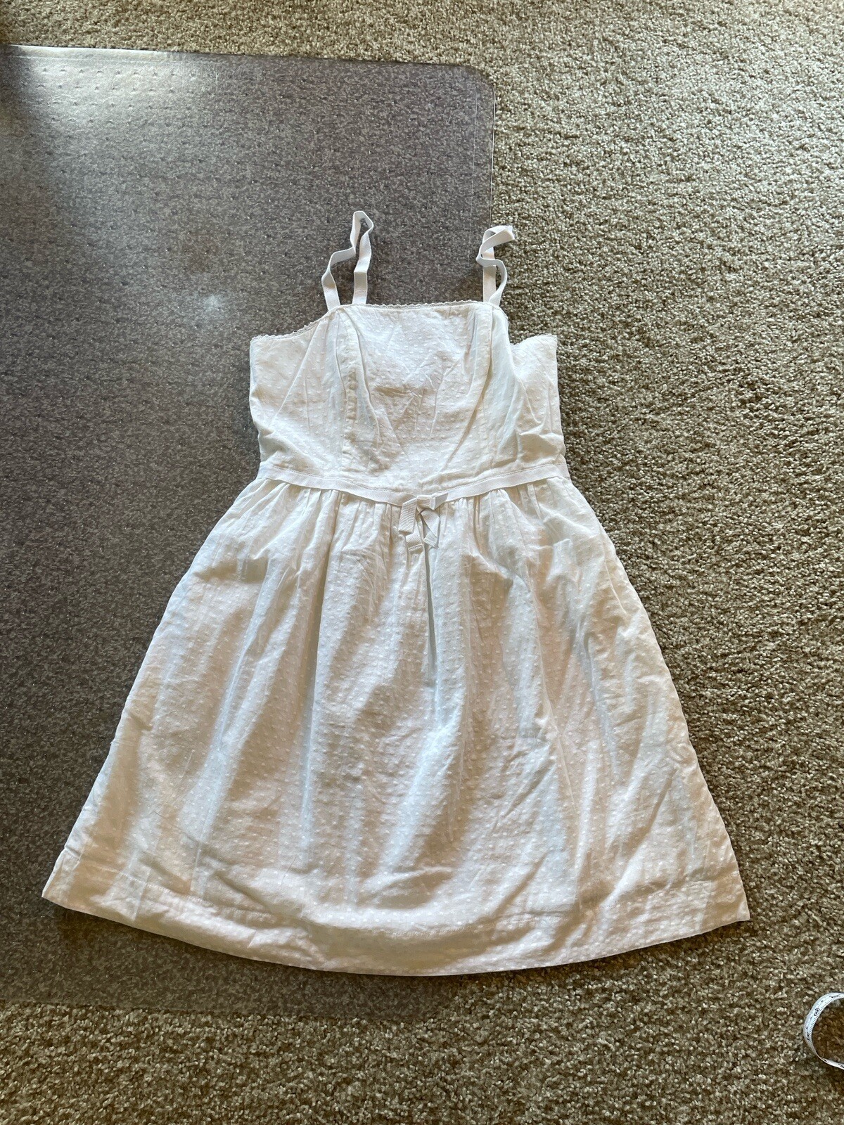 Tommy Hilfiger Women's White Polka Dot Cotton Sleeveless Sundress Size 6-image