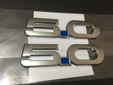2015-2025 NEW Chrome Blue 5.0 Emblem Fender Badge -2pcs