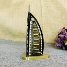 Antiker Abschluss Burj Al Arabische Souvenir Metall Mini Statue Prunkstück 15 CM