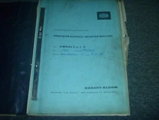 Blohm Simplex 5 Surface Grinding Machine Owner Operator Instruction Manual