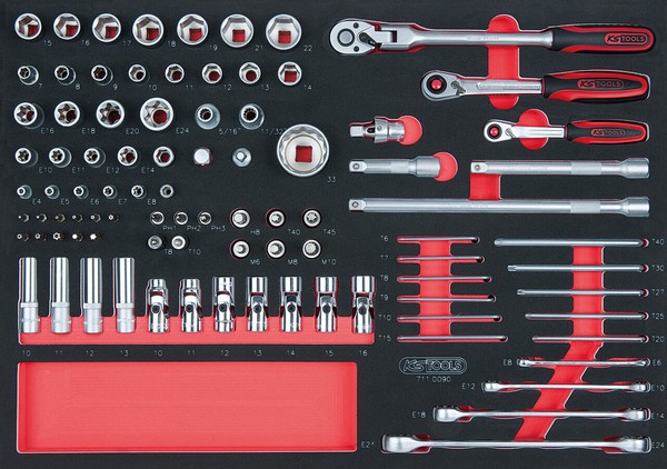 "Ks Tools SCS 1/4\" + 3/8\" + 1/2\" SteckschlüSsel-Satz, 91-Tlg. In 1/1 Systemeinlag"-image
