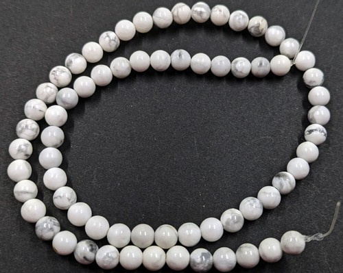 1 String Round 5-1/2mm Howlite Black & White Natural Stone Beads 65pc BBG-17