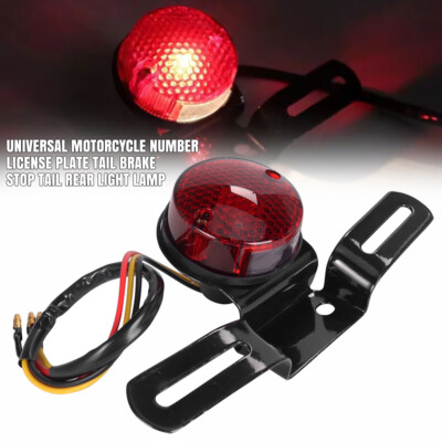 LED Motorcycle Tail Light – Brake Stop & Number Plate Lamp For Harley Chopper Bobber, Aluminum Housing