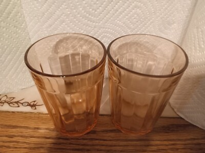 5 Anchor Hocking COLONIAL KNIFE & FORK PINK 4'' - 9 OZ WATER TUMBLERS