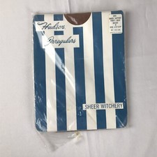 vtg nos Hudson Irregulars Size A Sheer Support Pantyhose Mocha 95-110lbs 078