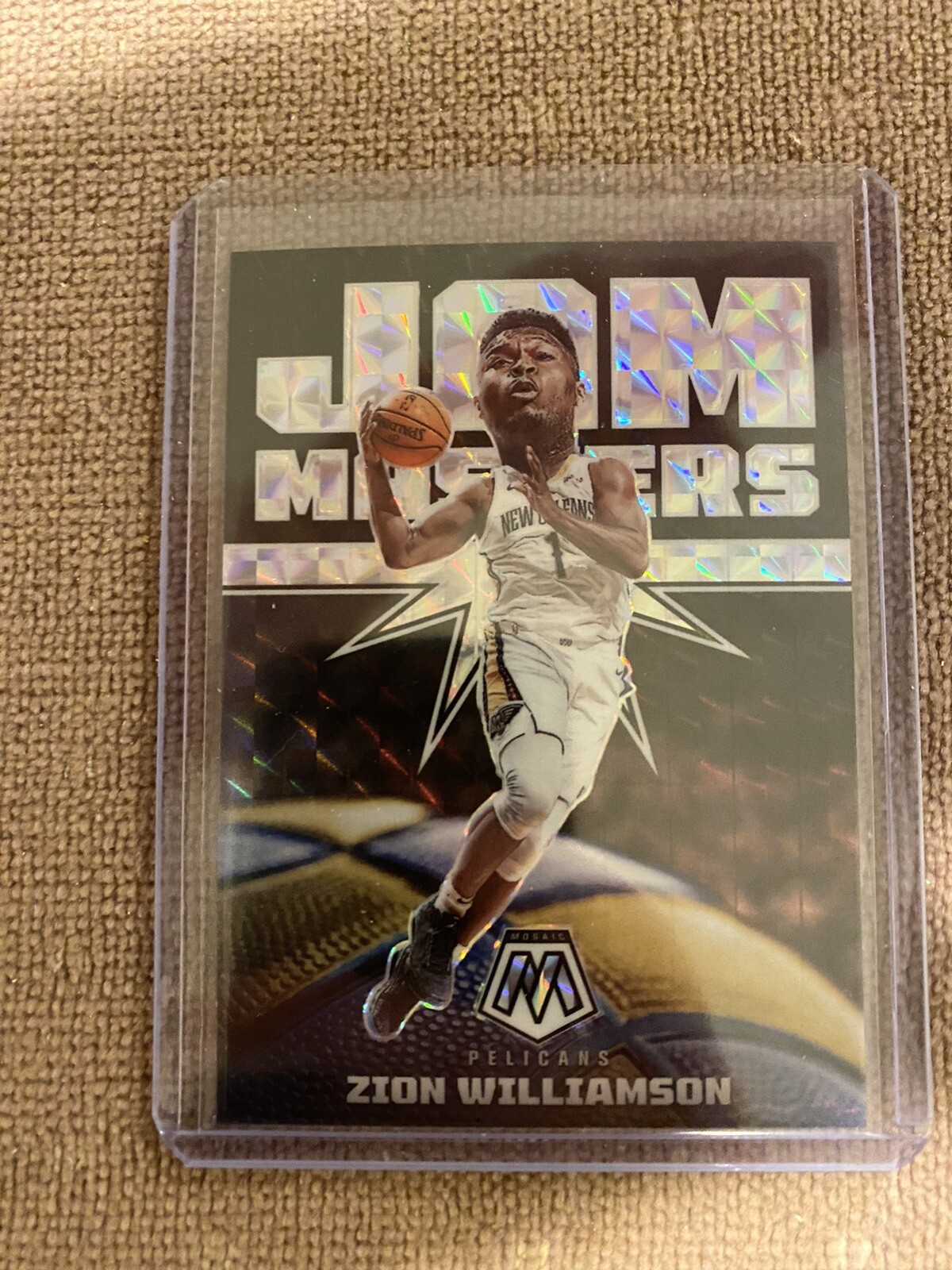 2021-22 Zion Williamson Mosaic Jam Masters #5 Mosaic Silver Parallel Pelicans