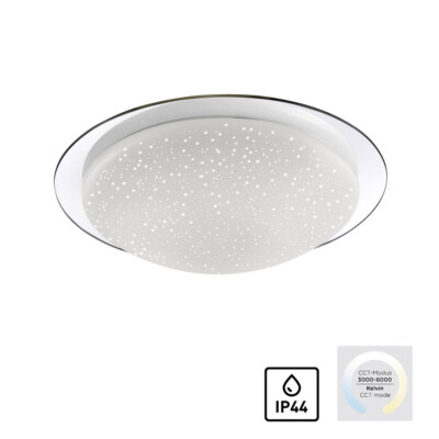 LED Deckenlampe Lichtfarbe CCT warmweiß - kaltweiß Sternhimmeloptik IP44 Bad