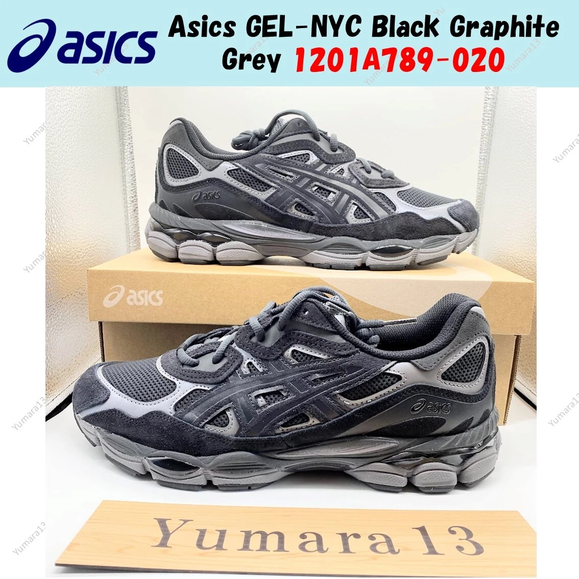 Asics GEL NYC nero grigio grafite 1201A789 020 taglia uomo