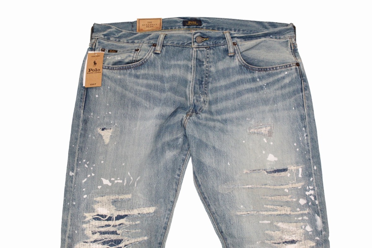 Polo Ralph Lauren Sullivan Slim Patchwork Distressed Paint Splat