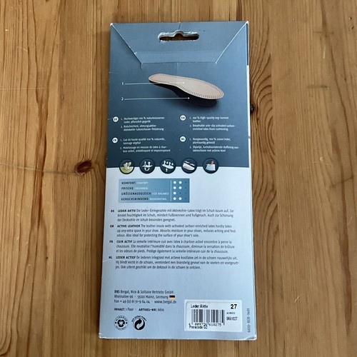Bergal Barfuß Kinder Einlegesohlen echtes Leder/Aktivkohlefilter Gr. 27 1 Paar - Bild 2 von 6