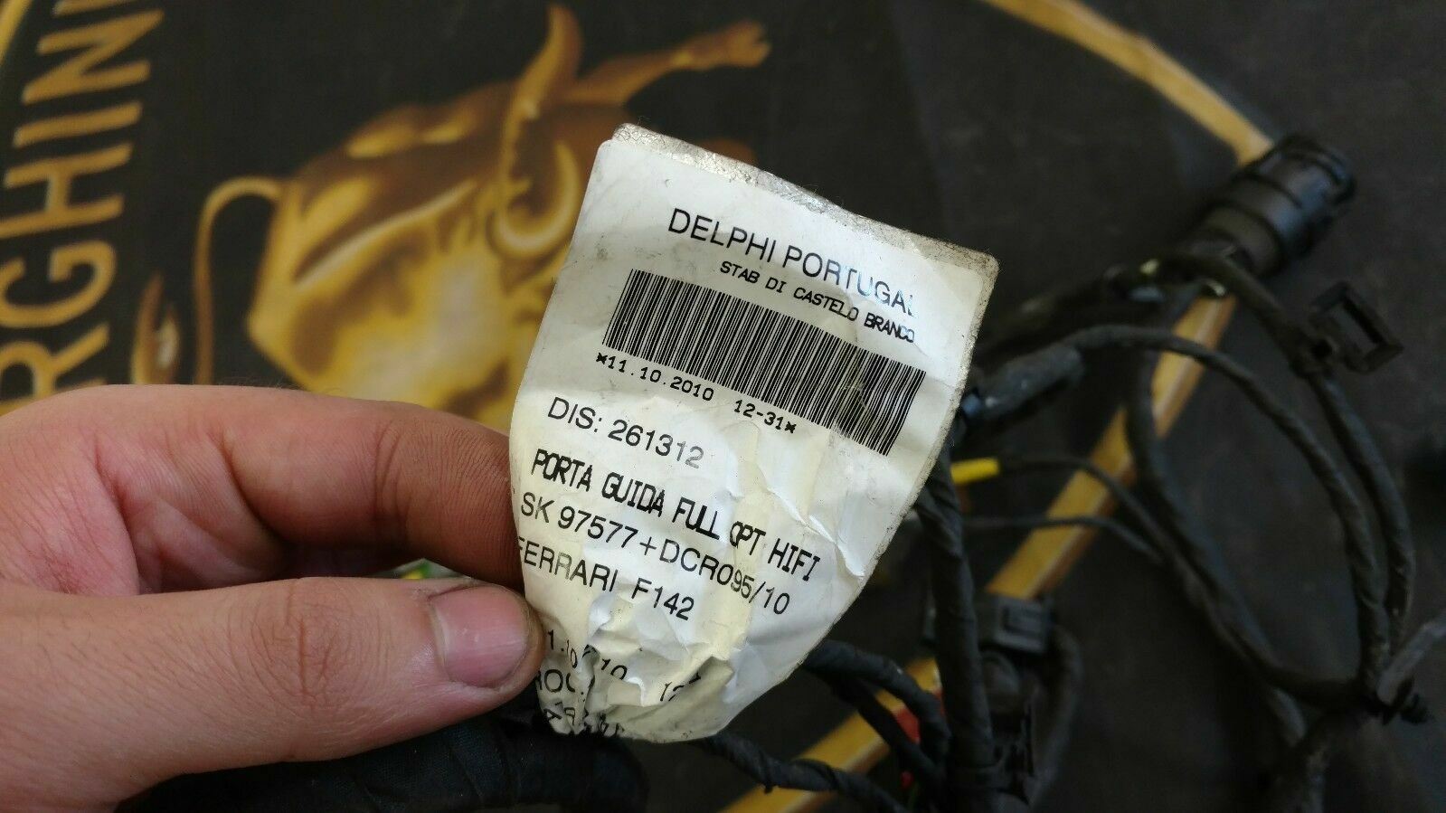 FERRARI 458 DRIVER LEFT DOOR WIRING HARNESS OEM 261312