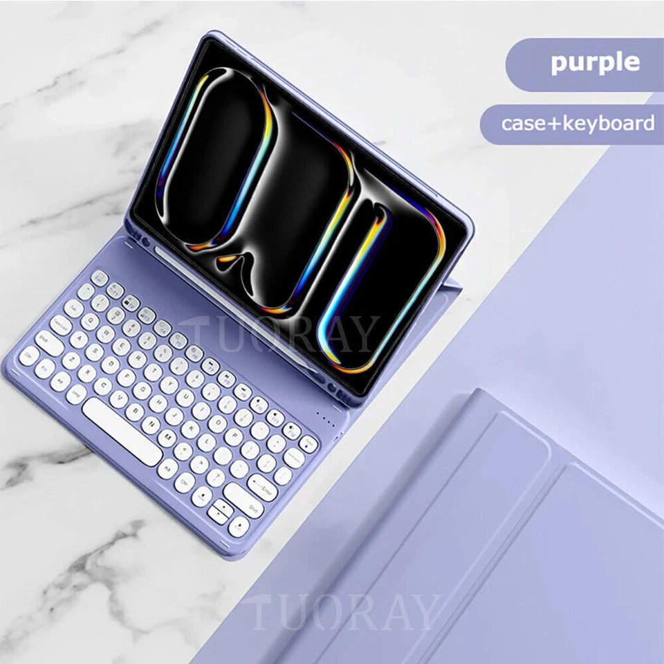 Bluetooth Keyboard Case Mouse For iPad 10th/9/8/7/6/5 Gen Air 6/5/4/3 Pro 11 M2 - Image 3 of 4