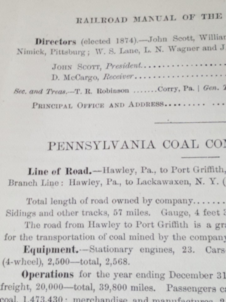 1876 train reports OIL CREEK & ALLEGHENY VALLEY RAILROAD Corry