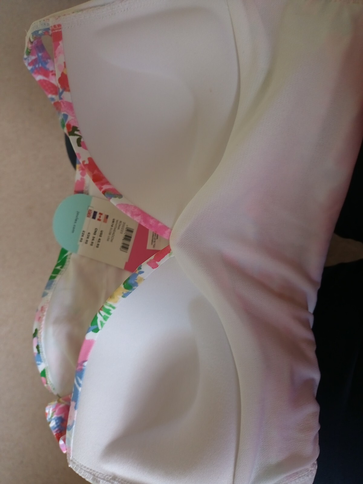 JOULES ROMA WHITE MEADOW TANKINI BIKINI TOP SIZE 10 PINK FLORALS BNWT RRP £29.95 image 9