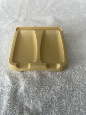 Vintage Tupperware Double Spoon Rest 1226-1 Harvest Gold Stove Kitchen