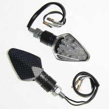 Coppia Frecce Moto Led Universali Indicatori Direzione Sport Naked  Carbonio