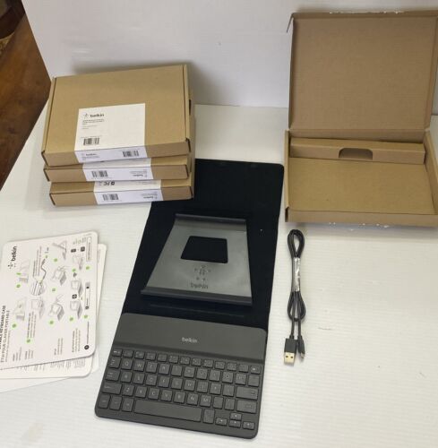 Set Of 4 New Belkin QODE Keyboard W/ Case for Kindle Fire HD and HDX 7" in Black - Afbeelding 1 van 24