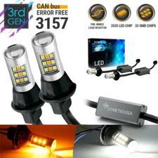 Error Free  White/Amber 3157 LED DRL Switchback Turn Signal Parking Light Bulbs