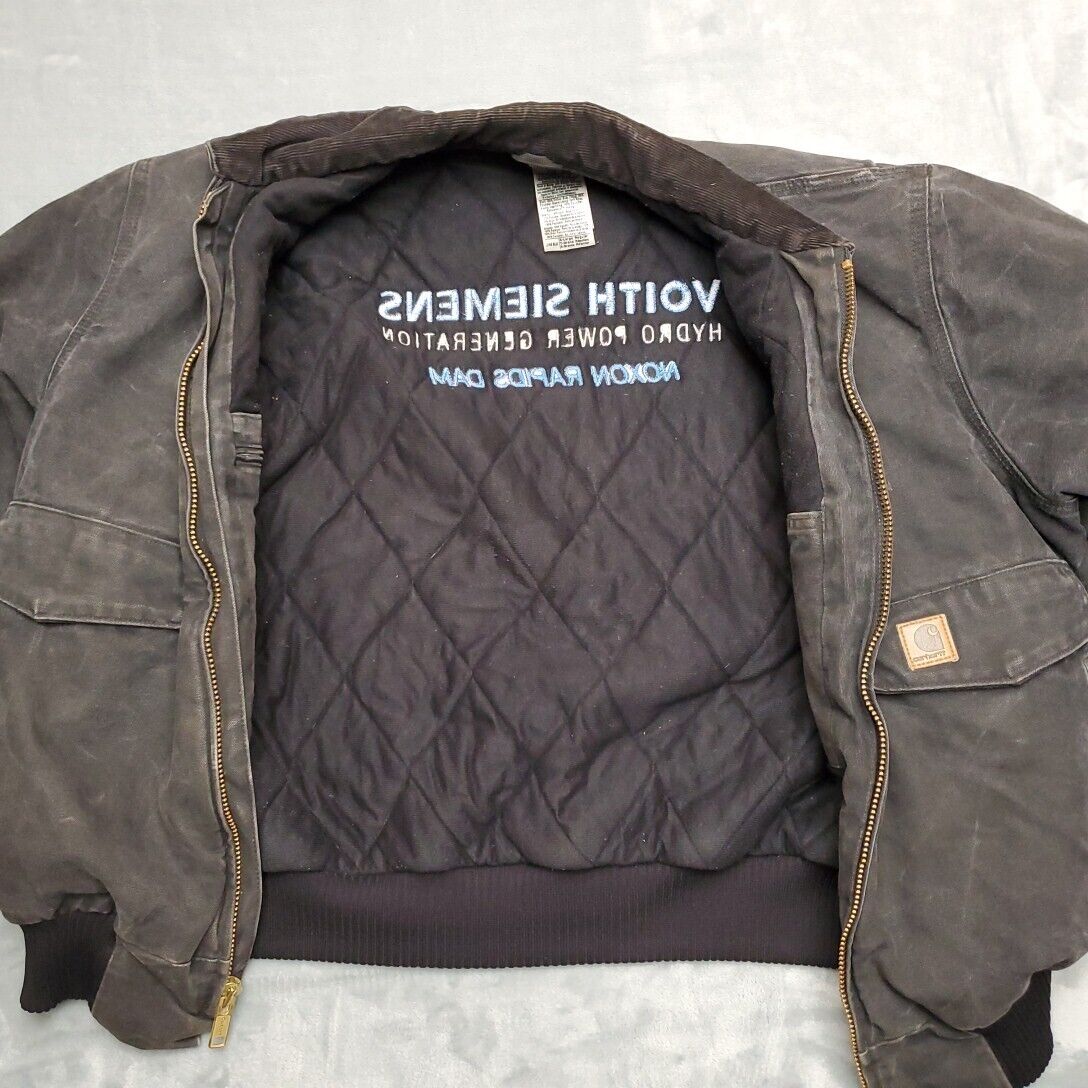 Carhartt Jacket Mens XL Black J165 BLK Quilt Lined Canvas Carhartt Jacket Mens XL Black J165 BLK Quilt Lined Canvas