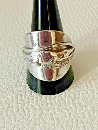 Mens Sterling Silver Alligator Ring by Florida. Size U. 8.3g. Gift Boxed.
