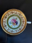 ROYAL GRAFTON CUP SAUCER GREEN BANDS GOLD FLORAL GILT, ROSE BOUQUET, GOLD RIMS — photo 7