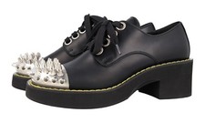 MIU MIU by PRADA RUNWAY Platform Spikes Shoes 5E318D - Black -  US 7 EU 37