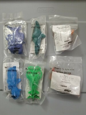 Kellogg's 2001 Disney's Atlantis Action Diver Subs Complete Set Premium 