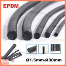 Black EPDM Rubber Foam Sealing Strip Round Bar For Cabinet Door Seal 1.5mm~30mm