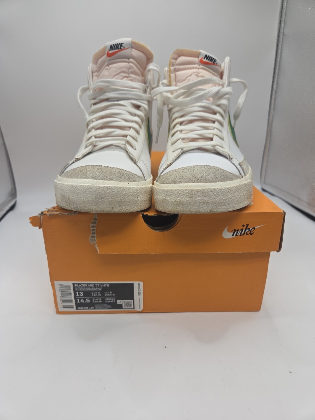🔥Size 13 Nike Blazer '77 Vintage Mid White Pine Green