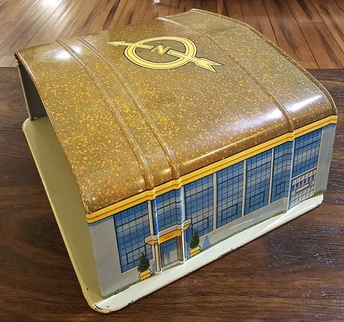 Vintage Marx Tin Litho Airplane Hanger Post War Toy